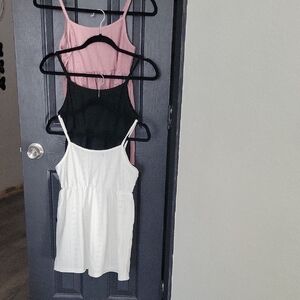 Elegant Women's Sleeveless Tops - Black, Pink, and White